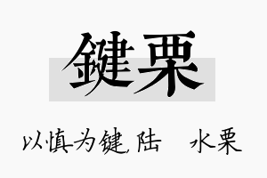 键栗名字的寓意及含义