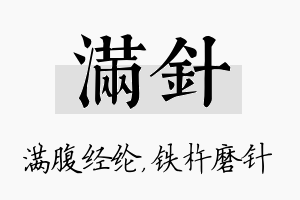 满针名字的寓意及含义