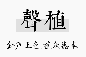 声植名字的寓意及含义