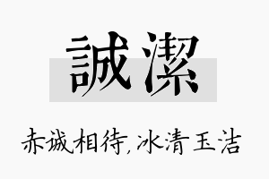 诚洁名字的寓意及含义