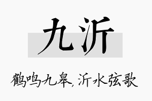 九沂名字的寓意及含义