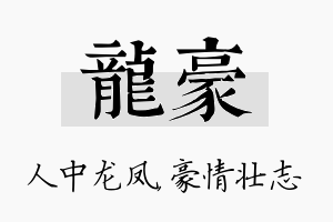 龙豪名字的寓意及含义