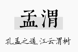 孟渭名字的寓意及含义