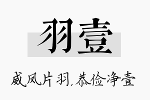 羽壹名字的寓意及含义