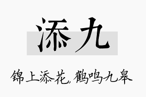 添九名字的寓意及含义