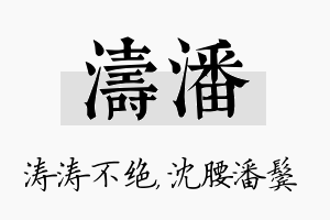 涛潘名字的寓意及含义