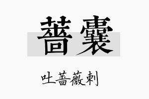 蔷囊名字的寓意及含义