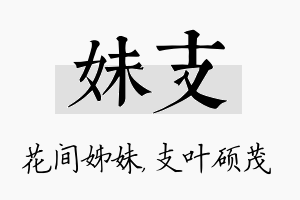 妹支名字的寓意及含义