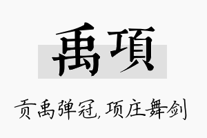 禹项名字的寓意及含义