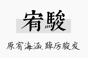 宥骏名字的寓意及含义