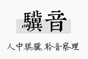 骥音名字的寓意及含义