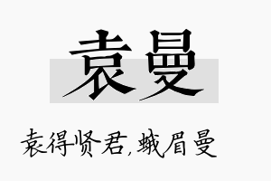 袁曼名字的寓意及含义