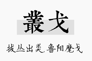 丛戈名字的寓意及含义