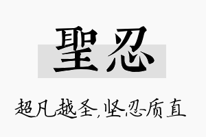 圣忍名字的寓意及含义