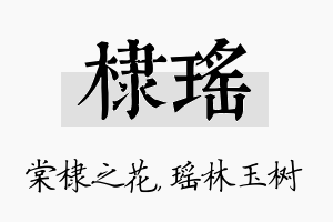 棣瑶名字的寓意及含义