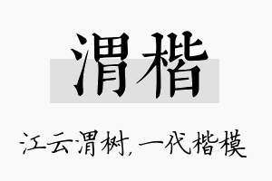 渭楷名字的寓意及含义