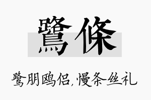 鹭条名字的寓意及含义