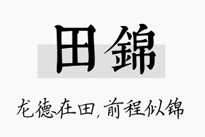 田锦名字的寓意及含义