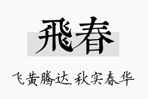 飞春名字的寓意及含义