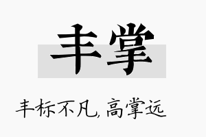 丰掌名字的寓意及含义