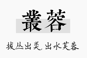 丛蓉名字的寓意及含义