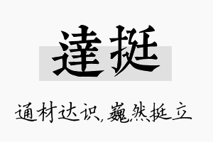 达挺名字的寓意及含义