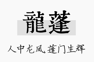 龙蓬名字的寓意及含义