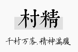 村精名字的寓意及含义