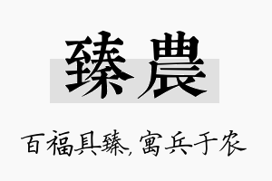 臻农名字的寓意及含义