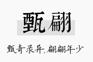 甄翩名字的寓意及含义