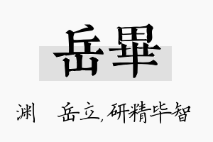 岳毕名字的寓意及含义