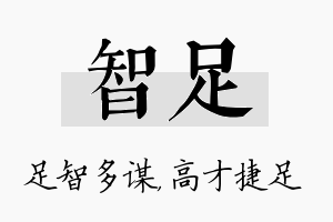 智足名字的寓意及含义