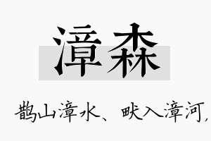 漳森名字的寓意及含义