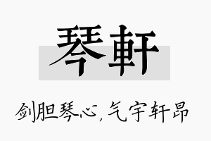 琴轩名字的寓意及含义