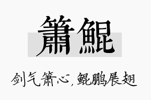 箫鲲名字的寓意及含义