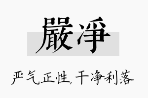 严净名字的寓意及含义