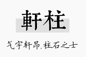 轩柱名字的寓意及含义