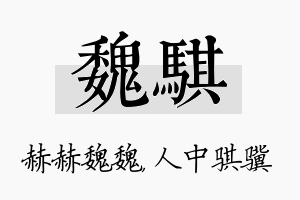 魏骐名字的寓意及含义