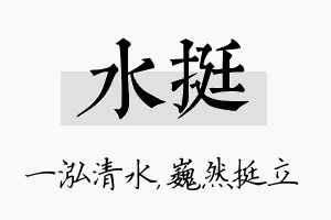 水挺名字的寓意及含义