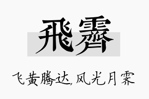 飞霁名字的寓意及含义