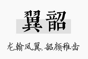 翼韶名字的寓意及含义