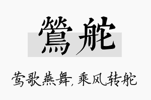 莺舵名字的寓意及含义