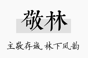 敬林名字的寓意及含义