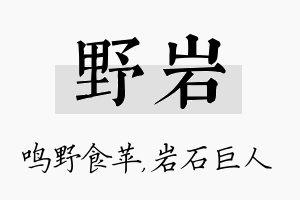 野岩名字的寓意及含义