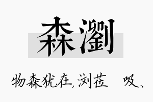 森浏名字的寓意及含义