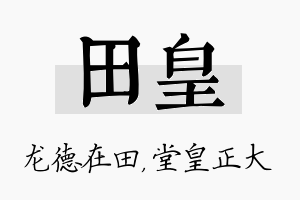 田皇名字的寓意及含义