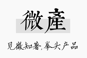 微产名字的寓意及含义