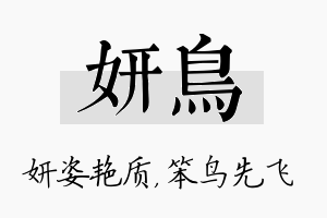 妍鸟名字的寓意及含义