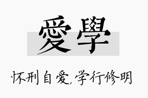 爱学名字的寓意及含义