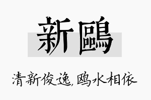 新鸥名字的寓意及含义